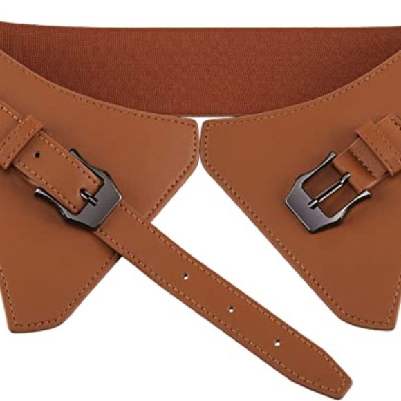 Women Elastic Wide Band Dress Belt Cinch Stretch Fashion Vintage Waistband PU - Picture 4 of 5